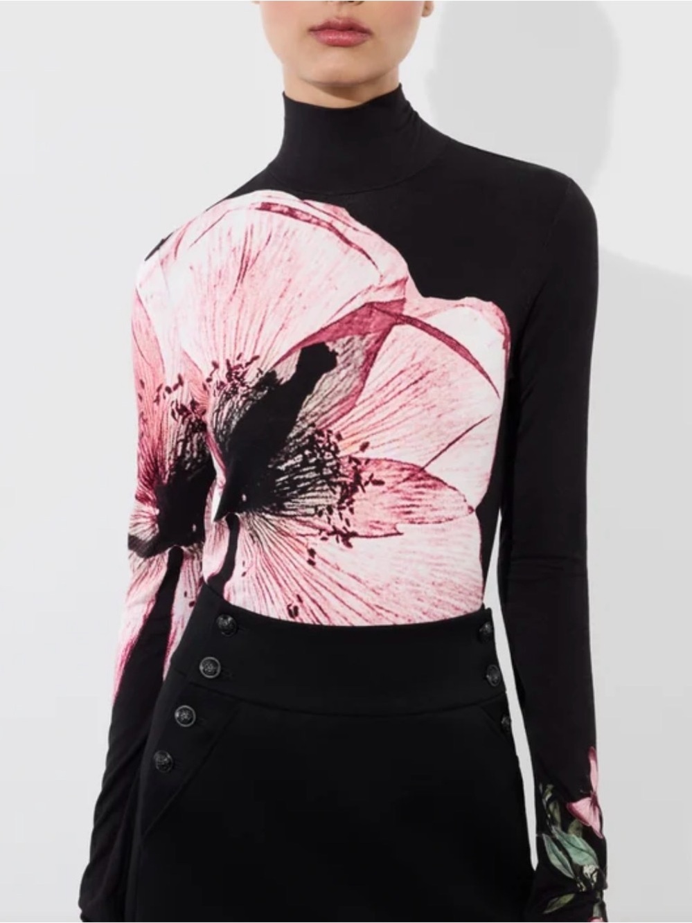 Alice+Olivia DELAINA LONG SLEEVE TURTLENECK TOP ,Size XS